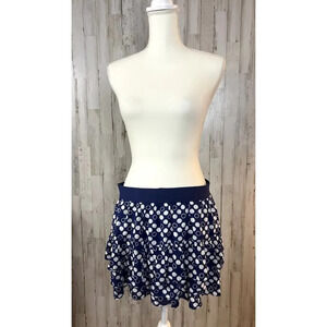Vintage Y2k Aeropostale Women's Navy Blue Polka Dot‎ Ruffle Skirt Size Large